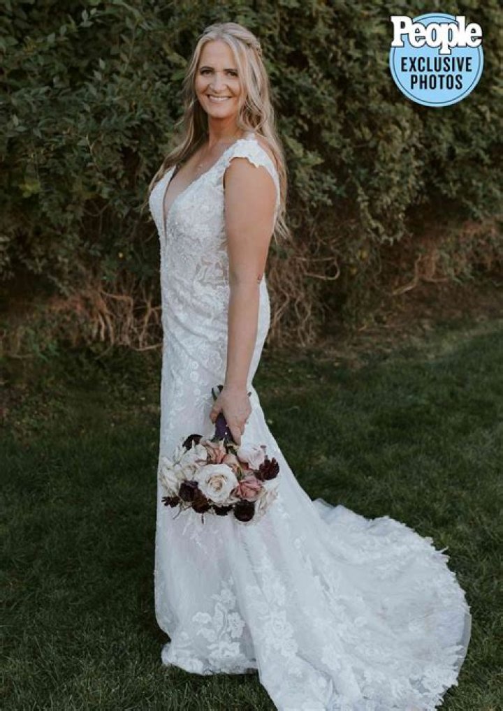 Sister Wives star Christine Brown married boyfriend David Woolley less than a year after dating Christine Brown wore a Boda Bridal's gown for her big day