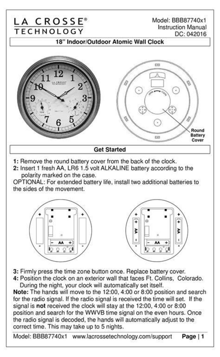 How do I reset the clock on my La Crosse Technology?