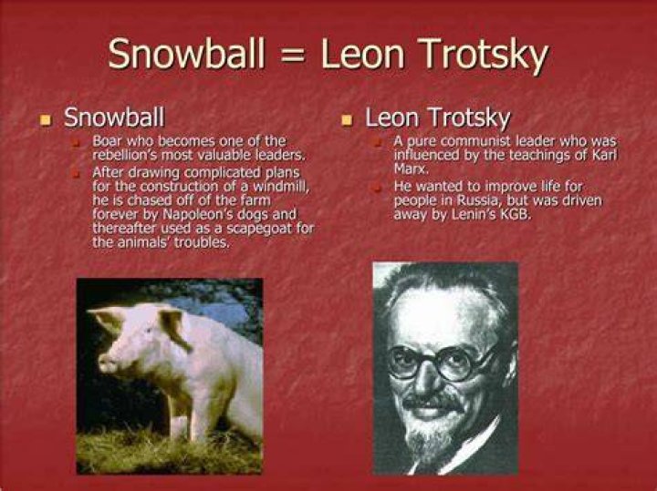 How does snowball represent Trotsky in Animal Farm?
