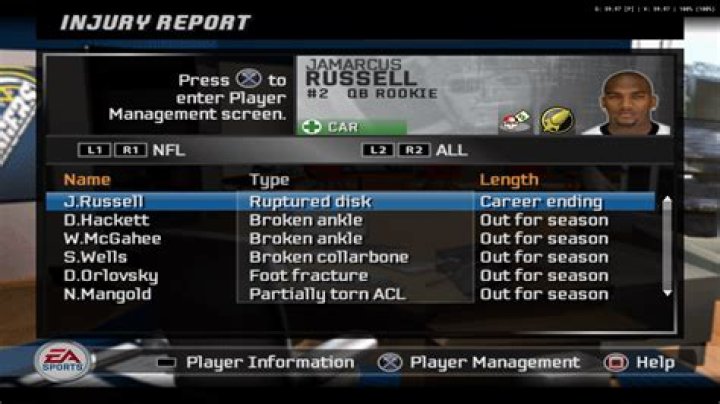 How many games did JaMarcus Russell?