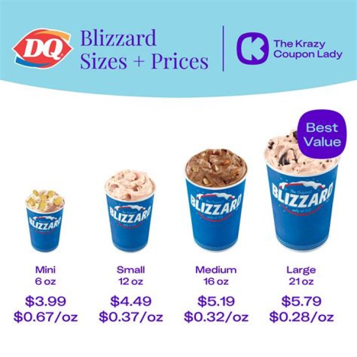 How many ounces is a medium blizzard?