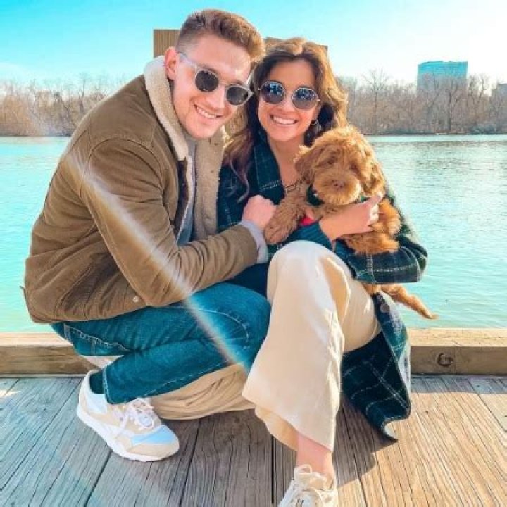 Julia Tsirkin and her romantic partner Gavi Reichman with their dog Steve.