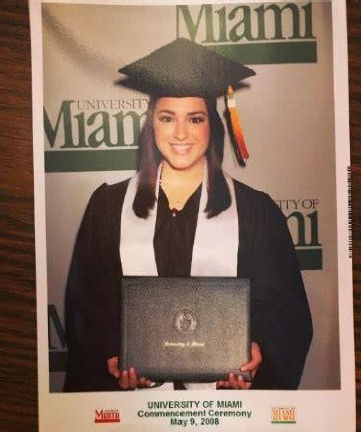 Liane with her Degree from Mami University.