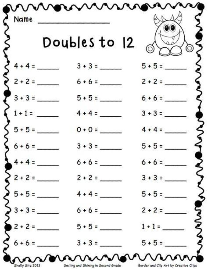 What are double facts in second grade math?