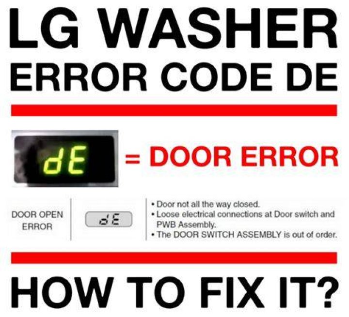 What does code dE mean on LG washer?