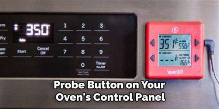 What does the probe button do on an oven?