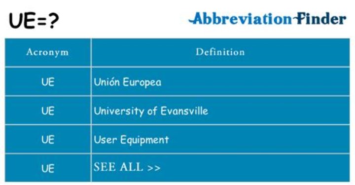 What does UE stand for?