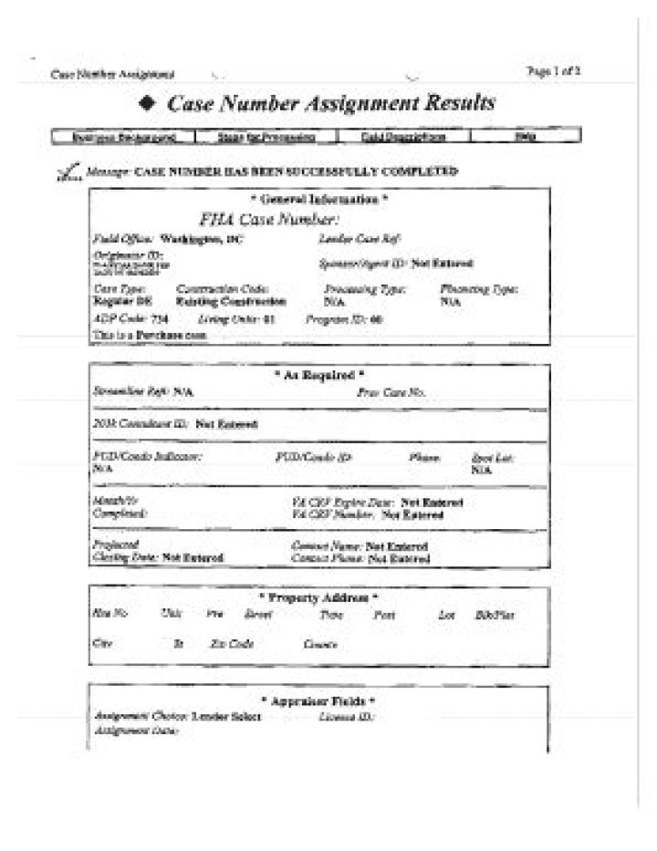 What is a FHA case number assignment?