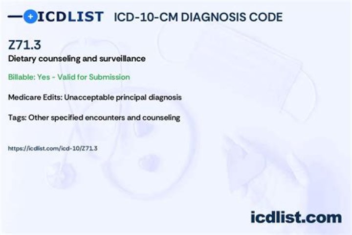 What is diagnosis code z71 3?