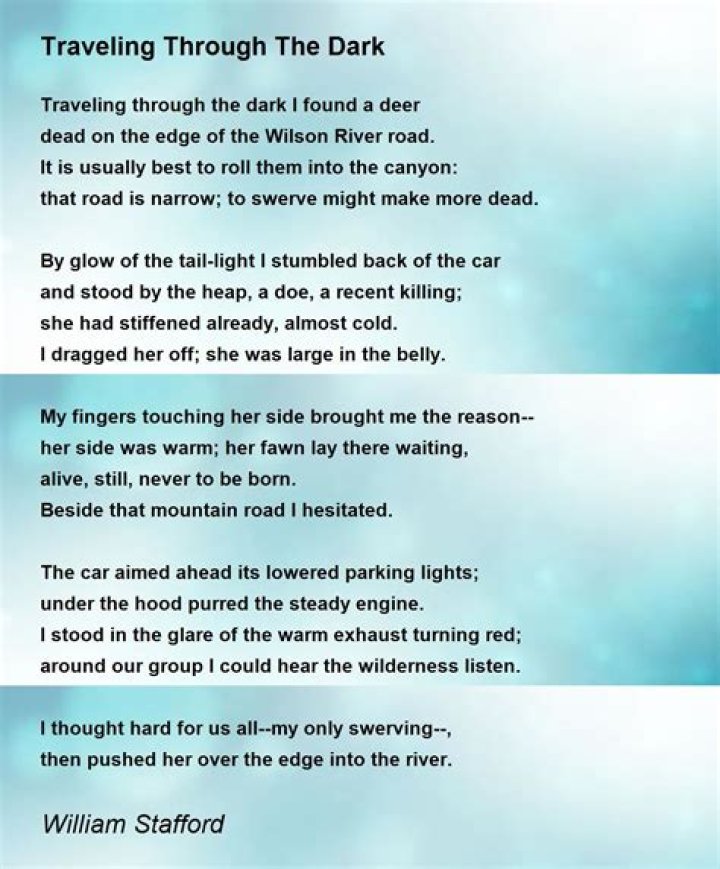 When was traveling through the dark written?